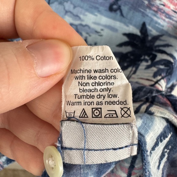 J Crew Tropical Print Popover Shirt Size 4 Blue Sailboats Nautical Preppy Beachy - Picture 6 of 8